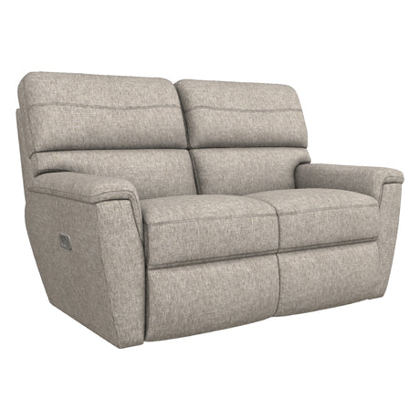 Causeuse inclinable motorisée en tissu gris avec ports USB intégrés - Ava Motion