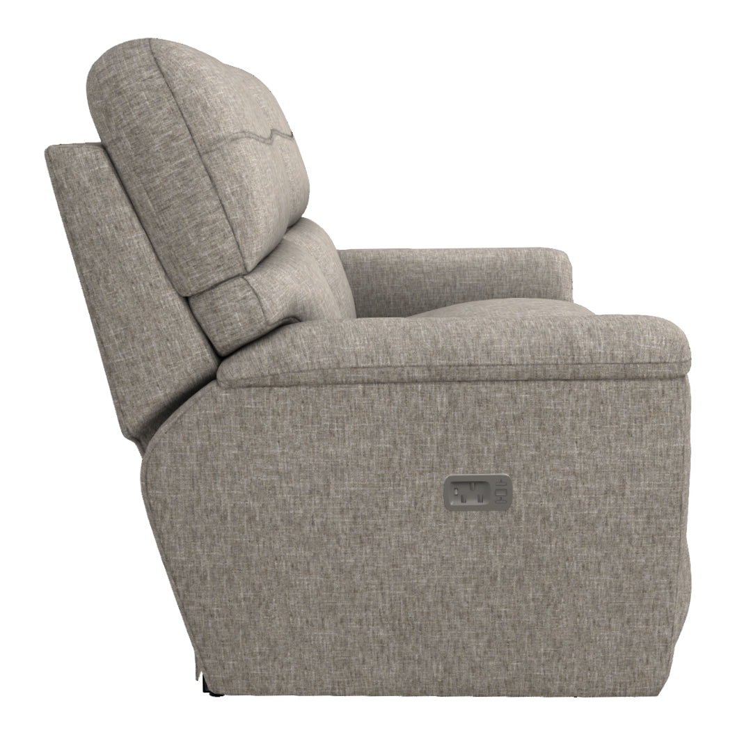 Causeuse inclinable motorisée en tissu gris avec ports USB intégrés - Ava Motion