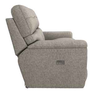 Causeuse inclinable motorisée en tissu gris avec ports USB intégrés - Ava Motion