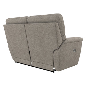 Causeuse inclinable motorisée en tissu gris avec ports USB intégrés - Ava Motion