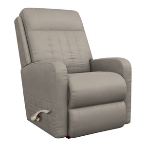 Fauteuil brun grisâtre en cuir berçant et inclinale - Finley