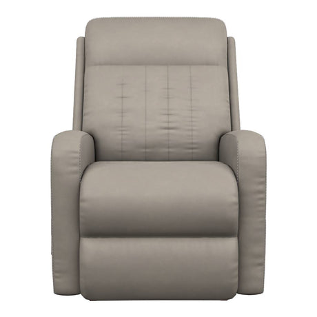 Fauteuil brun grisâtre en cuir berçant et inclinale - Finley