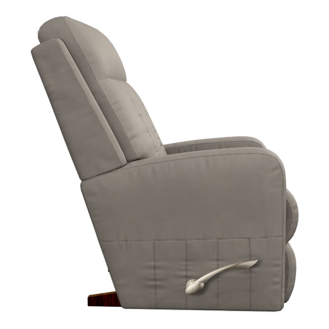 Fauteuil brun grisâtre en cuir berçant et inclinale - Finley