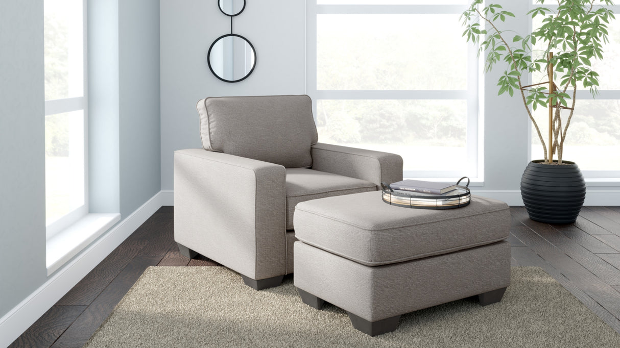 Ottoman Greaves en tissu gris pierre
