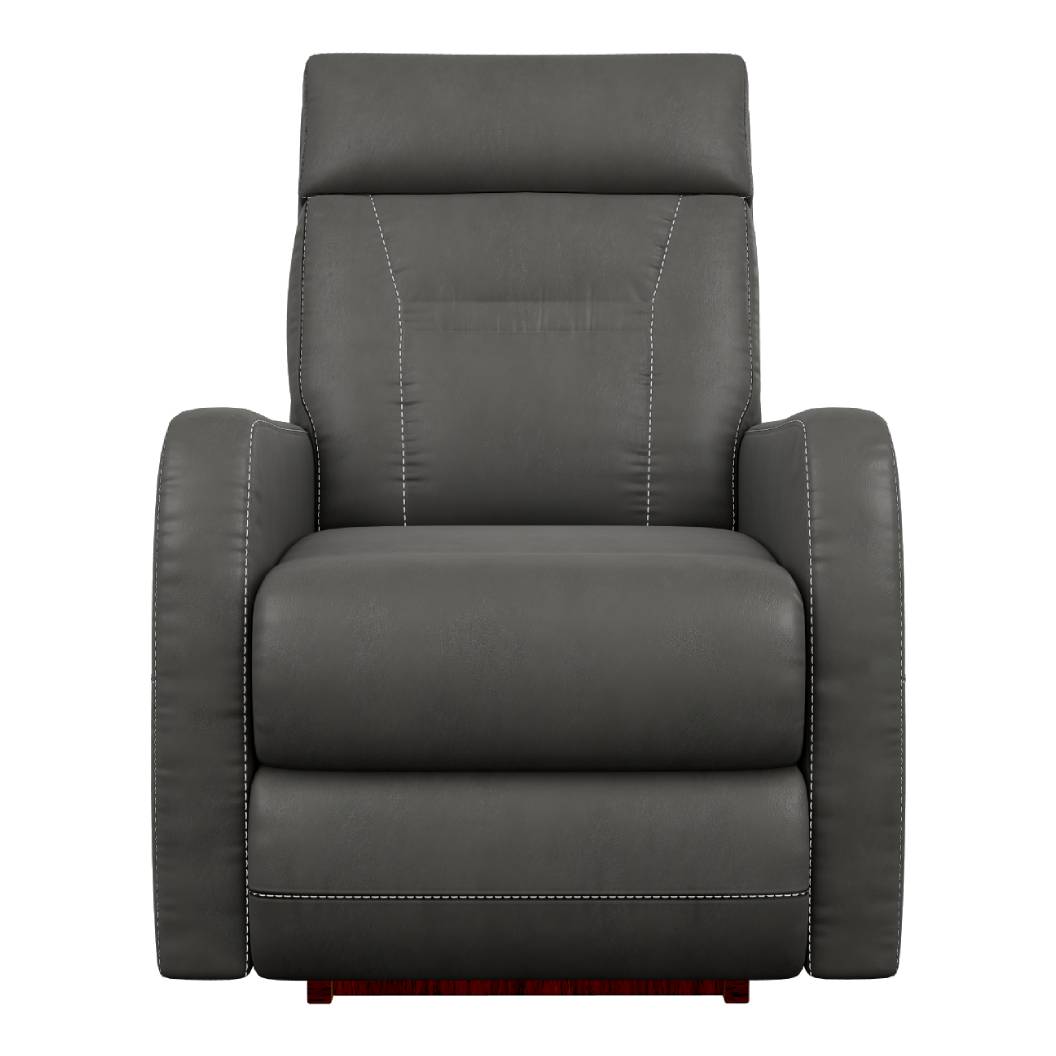 Fauteuil gris foncé en cuir motorisé - Lennon Recliner