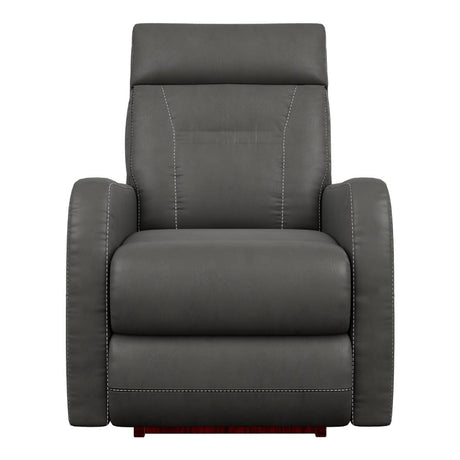 Fauteuil gris foncé en cuir motorisé - Lennon Recliner