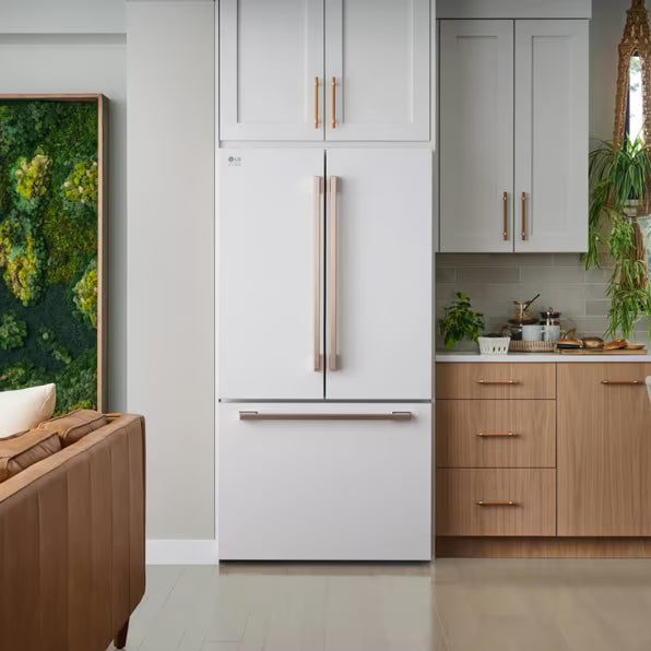Réfrigérateur porte française 36 po, 26,5 pi³, 3 portes, Blanc - Essence White avec Door Cooling