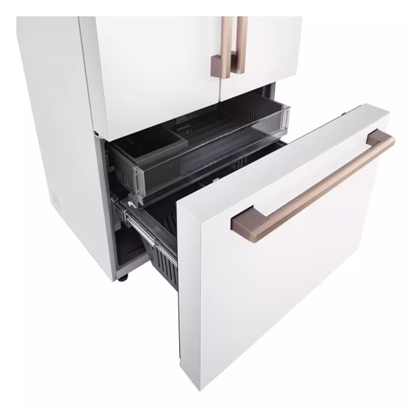Réfrigérateur porte française 36 po, 26,5 pi³, 3 portes, Blanc - Essence White avec Door Cooling