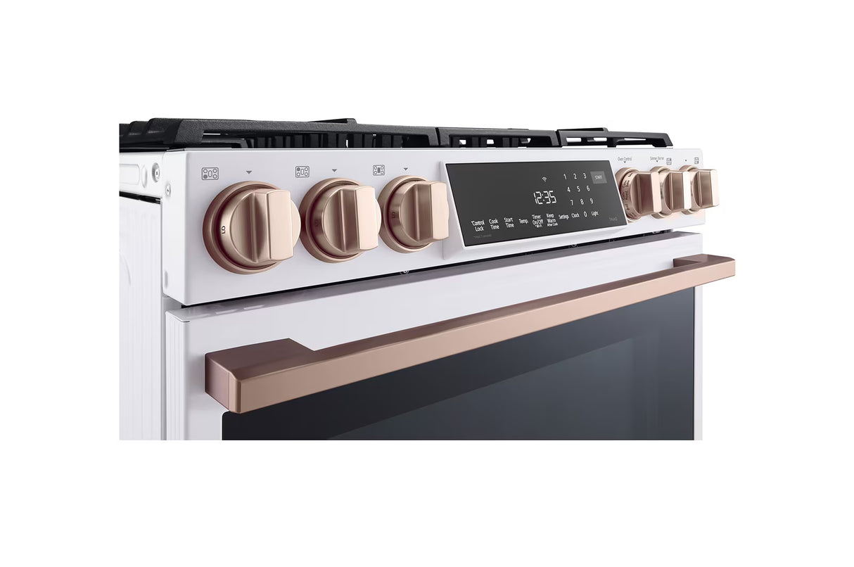 Cuisinière au gaz encastrable 30 po 6,3 pi³ Blanc - Studio - Air Fry, brûleur UltraHeat™ & InstaView