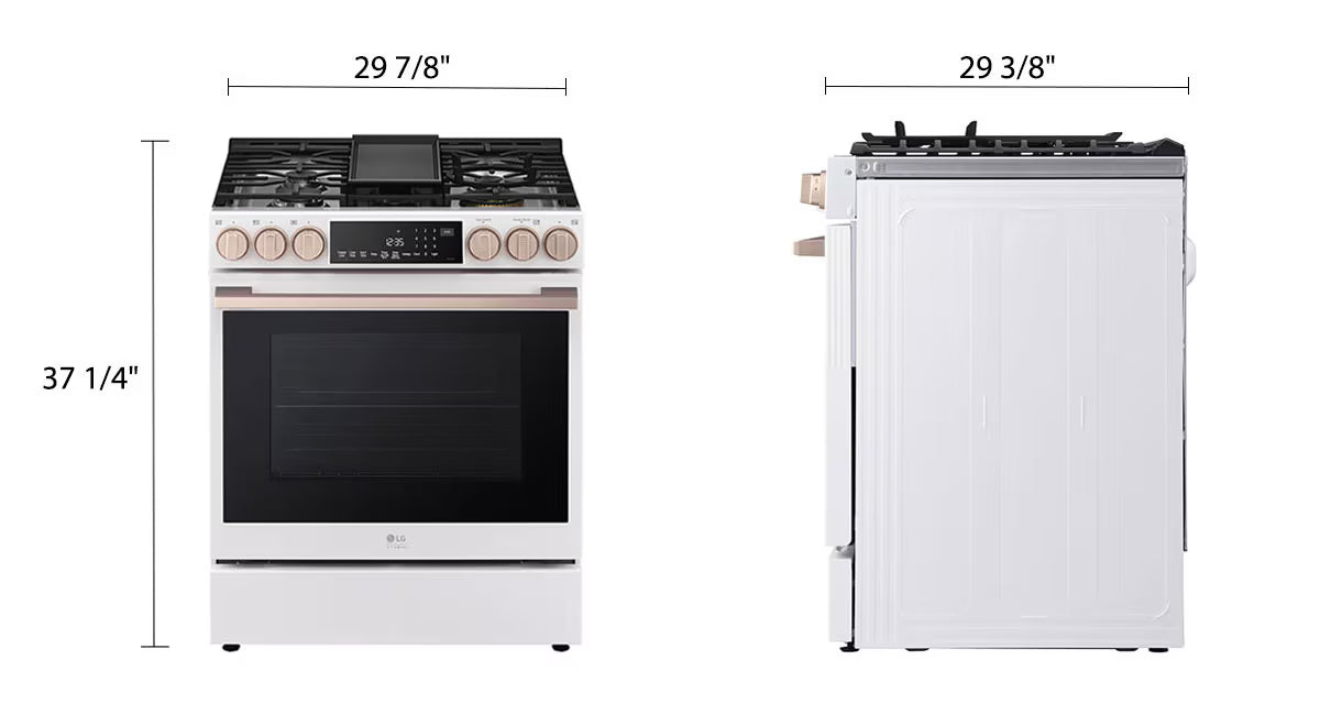 Cuisinière au gaz encastrable 30 po 6,3 pi³ Blanc - Studio - Air Fry, brûleur UltraHeat™ & InstaView