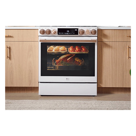 Cuisinière au gaz encastrable 30 po 6,3 pi³ Blanc - Studio - Air Fry, brûleur UltraHeat™ & InstaView