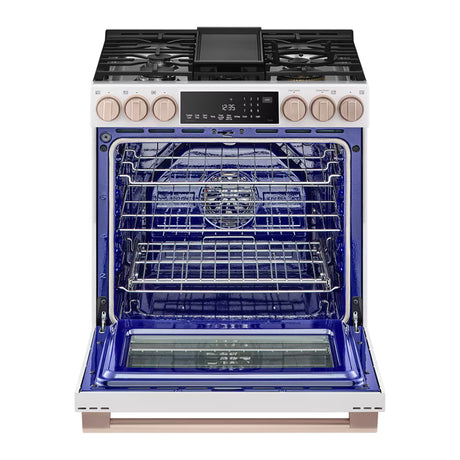Cuisinière au gaz encastrable 30 po, 6,3 pi³ Blanc avec Brûleur UltraHeat™, InstaView® et Air Fry