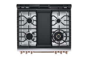 Cuisinière au gaz encastrable 30 po 6,3 pi³ Blanc - Studio - Air Fry, brûleur UltraHeat™ & InstaView