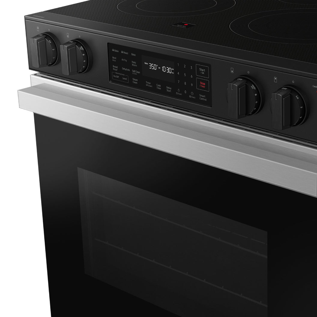 Cuisinière électrique encastrable 30 po, 6,3 pi³ Inox avec Air Fry et Nettoyage à la vapeur