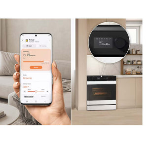 Cuisinière encastrable 30 po, 6,3 pi³ Inox - Série Bespoke avec Friture à l'air et Wi-Fi