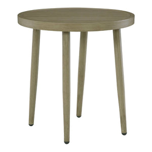 Table d'appoint extérieure bois beige ronde - Swiss Valley