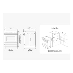 Cuisinière à induction encastrable 30 po 6,3 pi³ Inox - Air Fry, brûleur de 4300 W