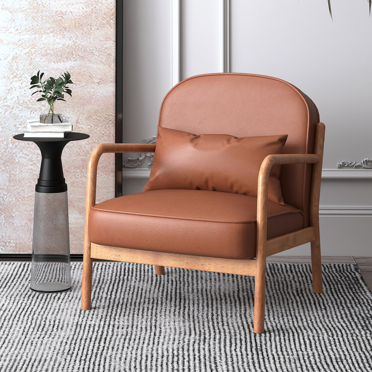 Chaise d'appoint aspect cuir ou en tissu - Fani