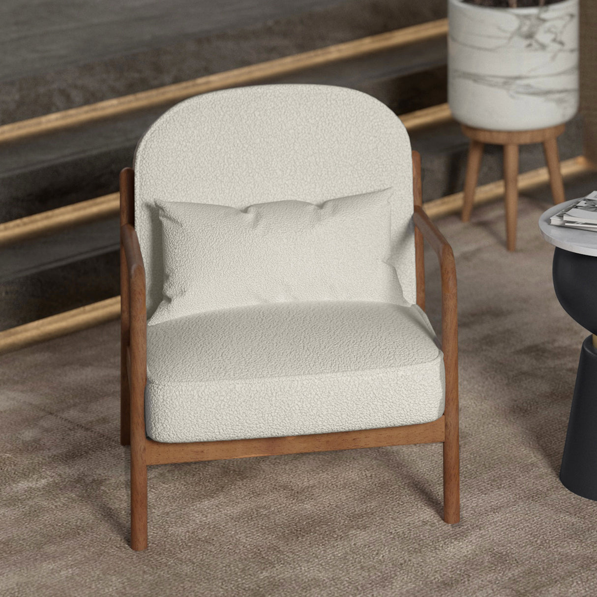 Chaise d'appoint aspect cuir ou en tissu - Fani
