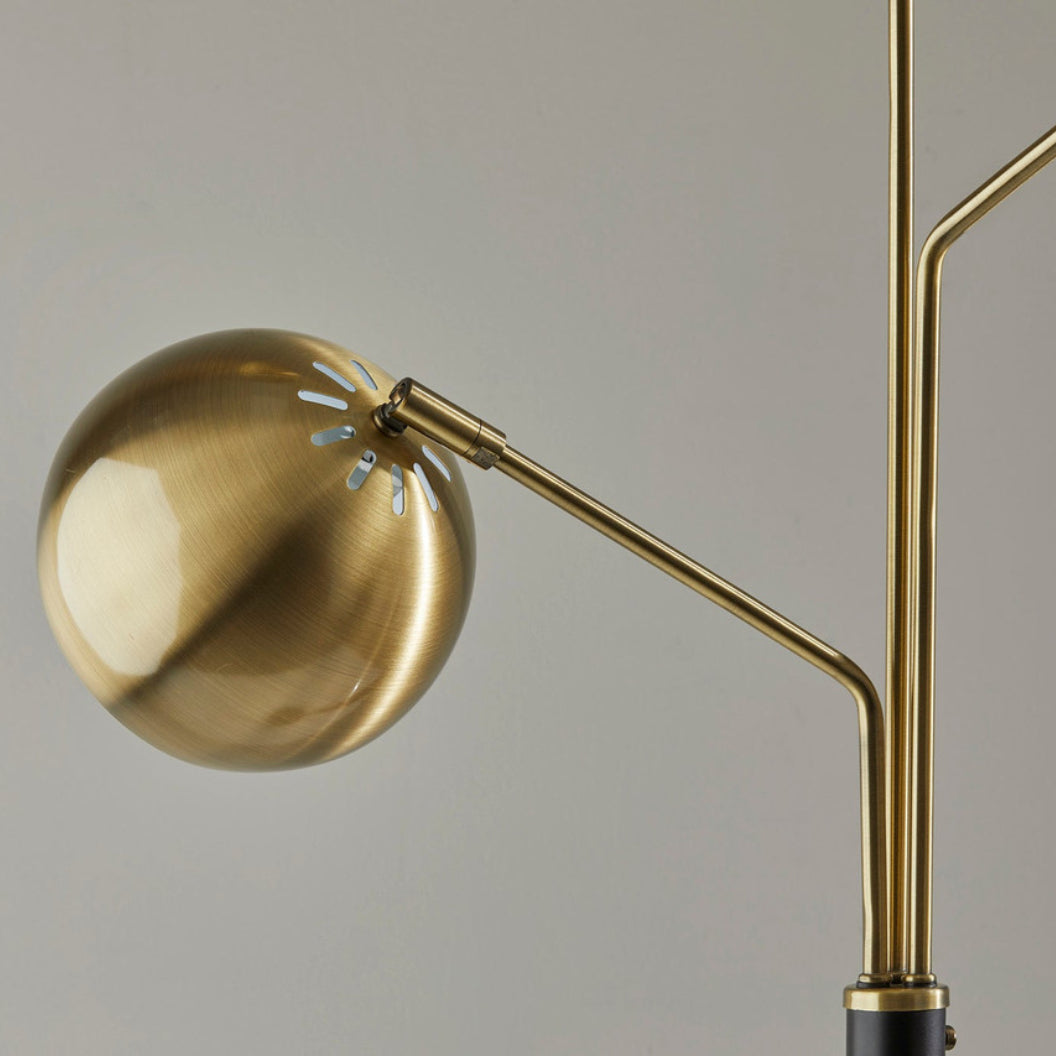 Lampe sur pied en métal noir et or industriel 67 po. - Windsor