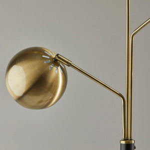 Lampe sur pied en métal noir et or industriel 67 po. - Windsor
