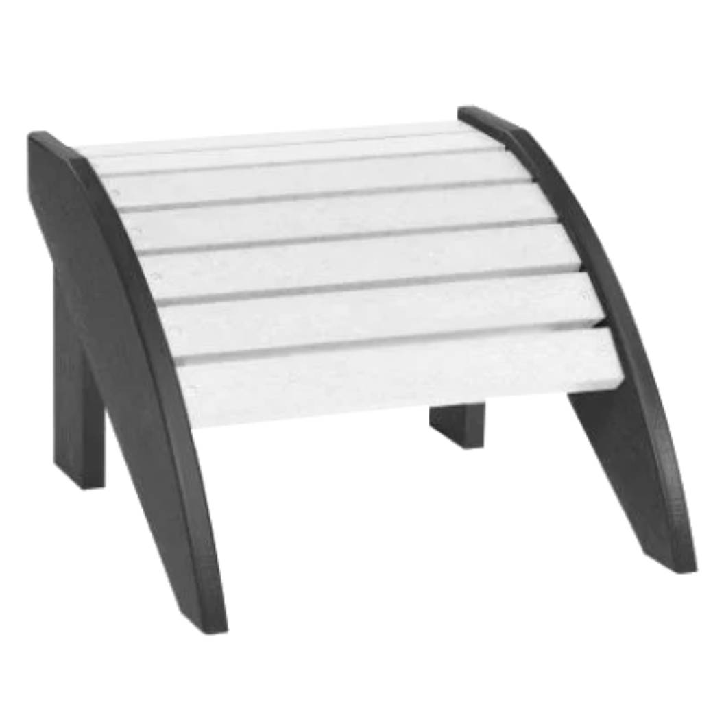 Repose pied blanc et noir plastique recyclé - Adirondack