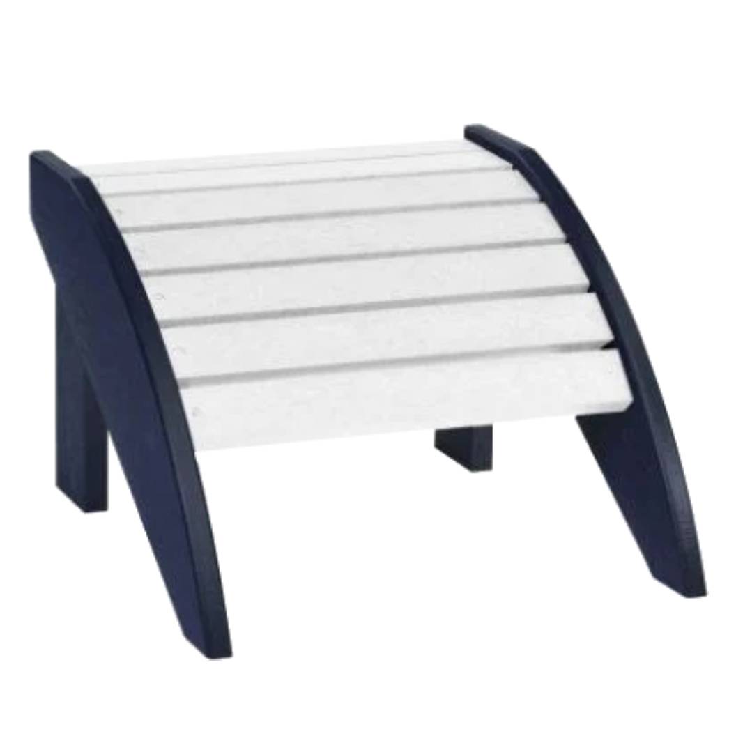 Repose pied blanc et bleu plastique recyclé - Adirondack