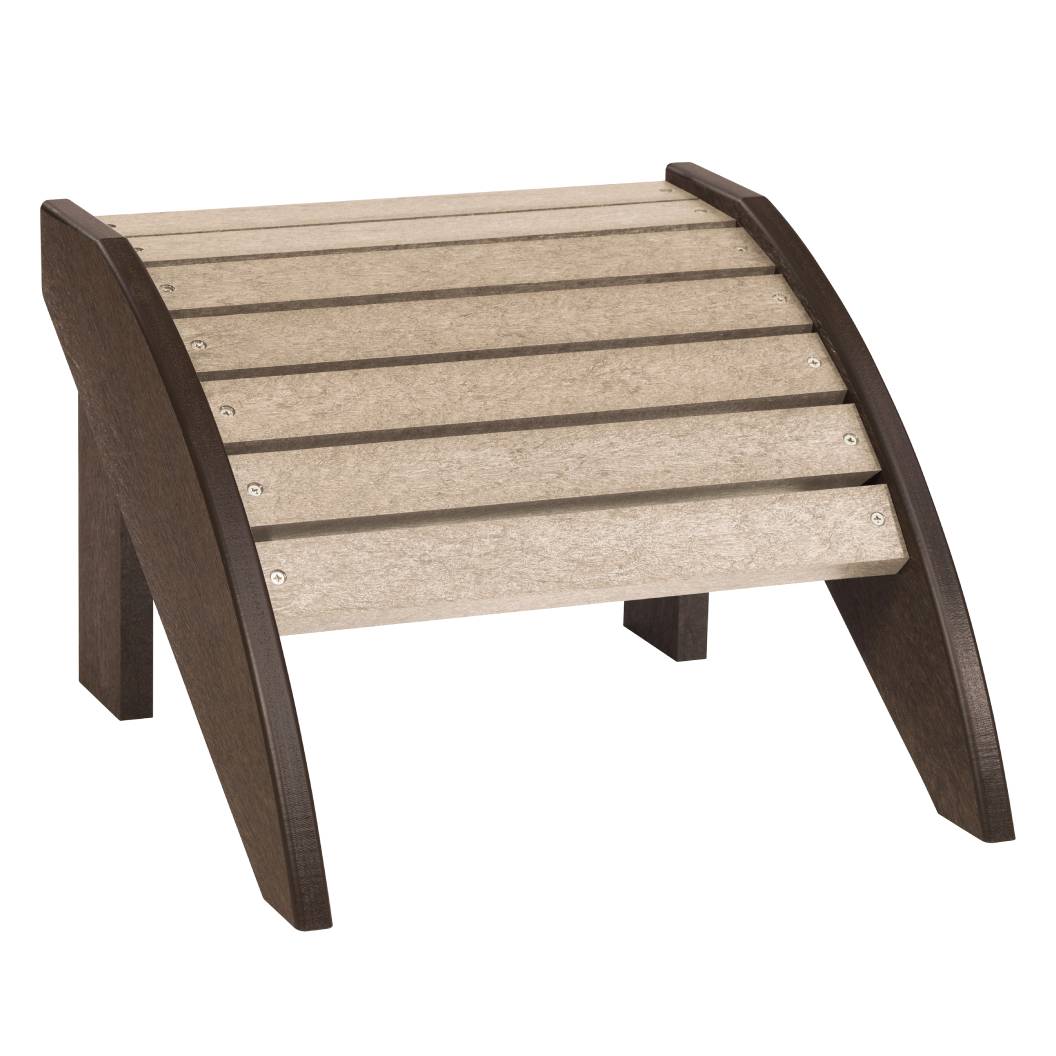 Repose pieds brun et beige plastique recyclé - Adirondack