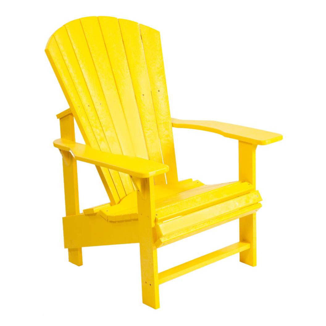 Chaise extérieure jaune plastique recyclé - Adirondack verticale