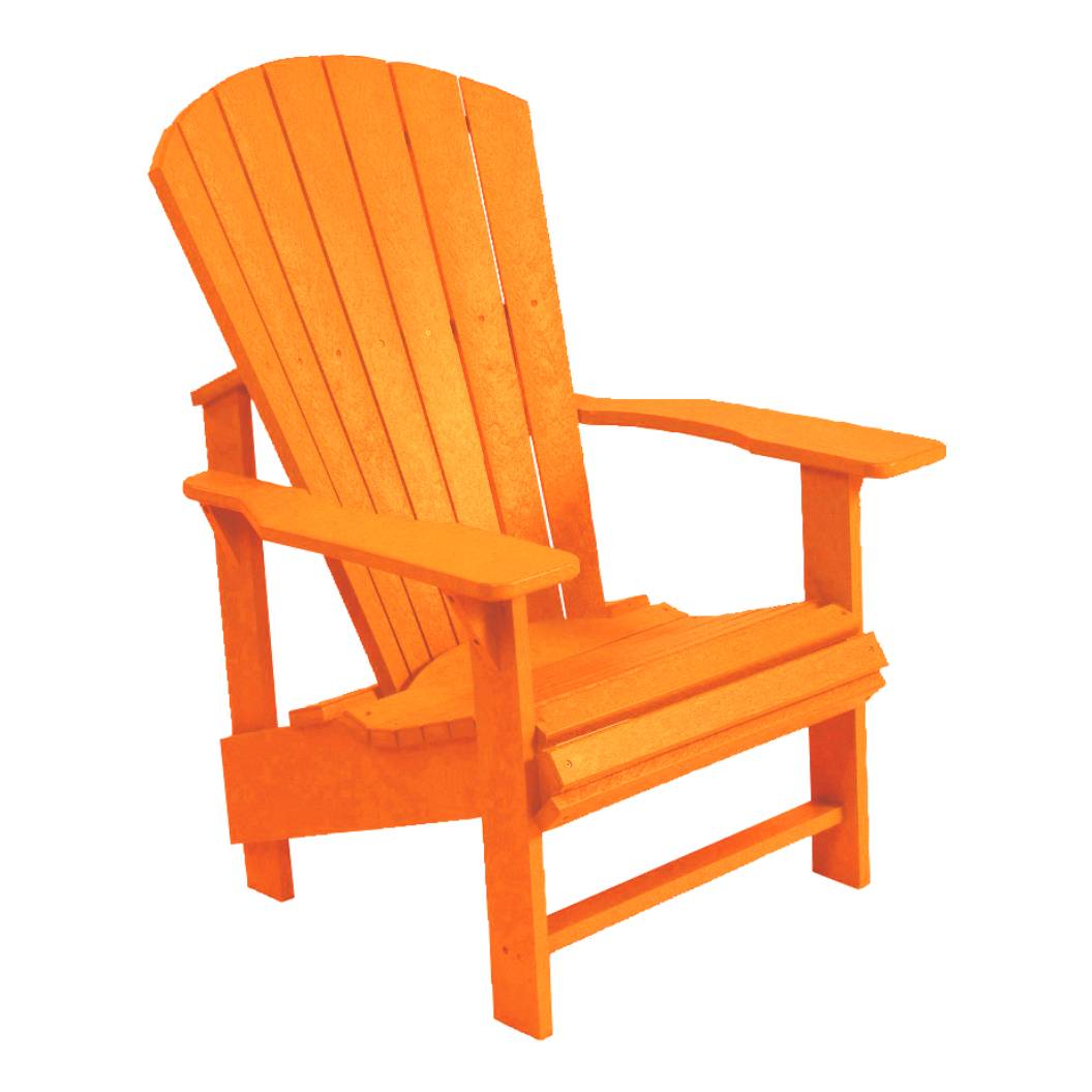 Chaise extérieure orange plastique recyclé - Adirondack verticale