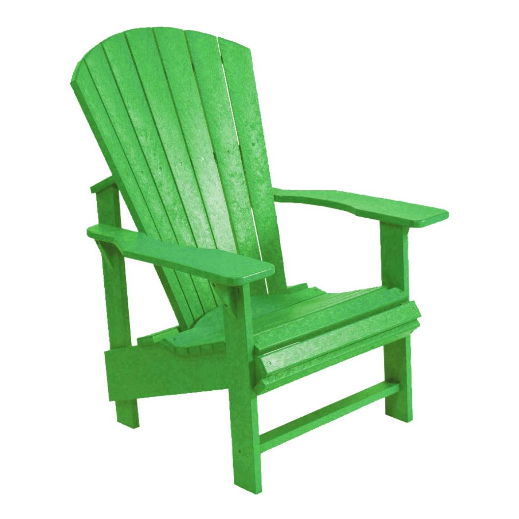 Chaise extérieure verte plastique recyclé - Adirondack vertical
