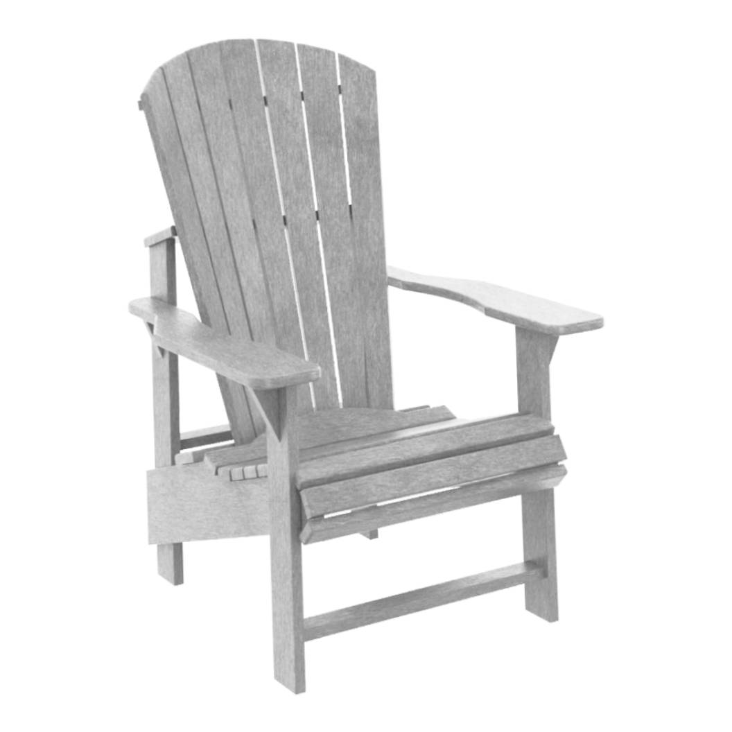 Chaise extérieure grise pâle plastique recyclé - Adirondack vertical