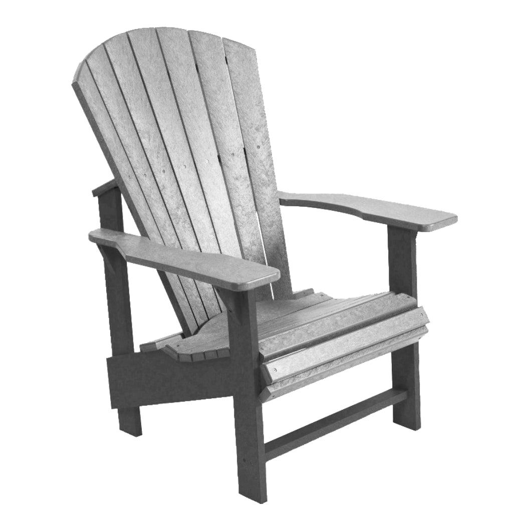 Chaise extérieure gris plastique recyclé  - Adirondack vertical