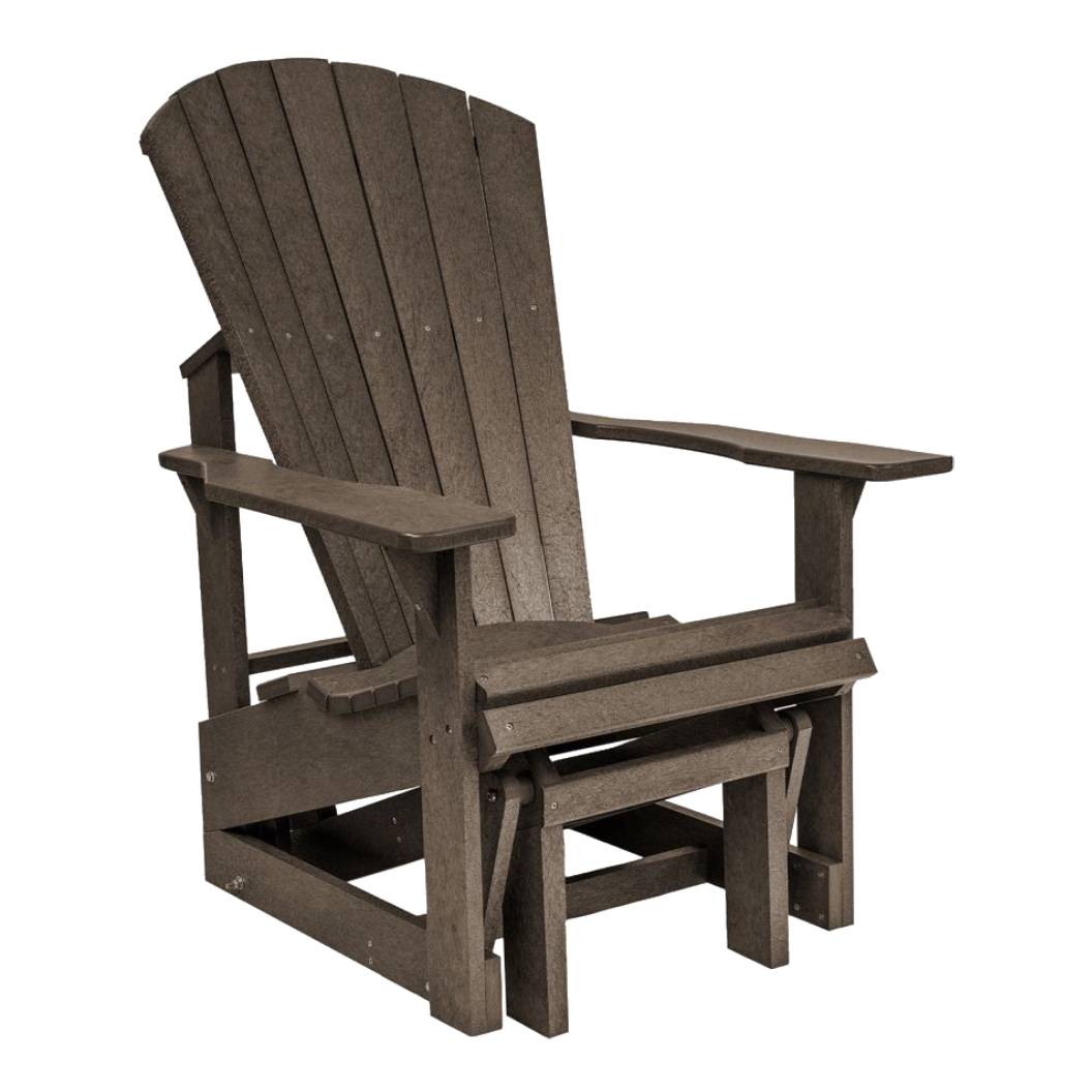 Chaise berçante extérieure brune plastique recyclé - adirondack