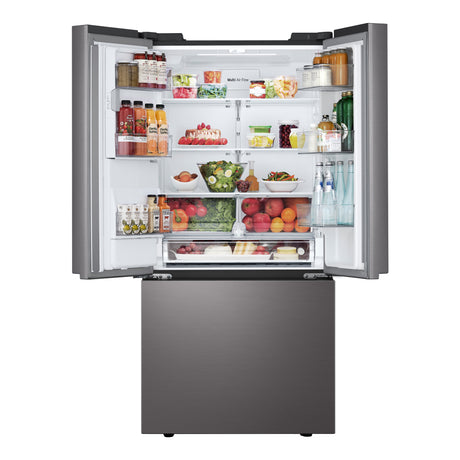 Réfrigérateur portes françaises Inox noir 33po