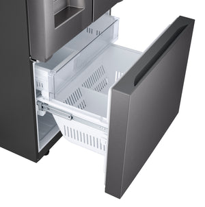 Réfrigérateur portes françaises Inox noir 33po