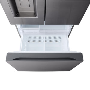 Réfrigérateur portes françaises Inox noir 33po