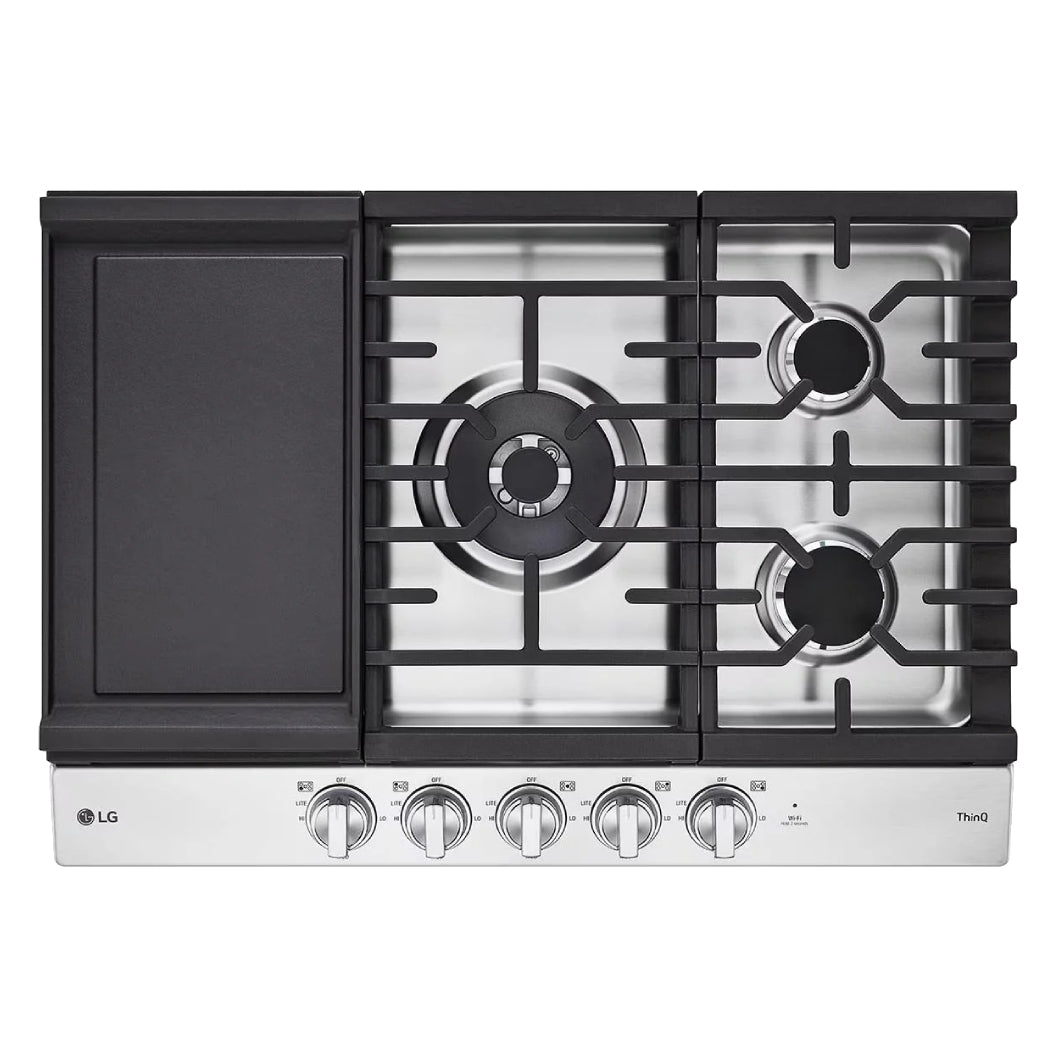 Plaque de cuisson au gaz 30 po. avec 5 brûleurs