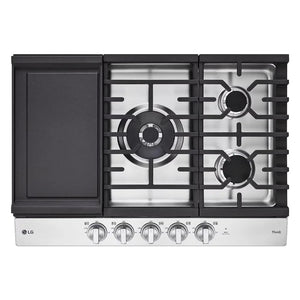 Plaque de cuisson au gaz 30 po. avec 5 brûleurs