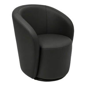 Fauteuil d'appoint pivotant en tissu et aspect cuir - Luka