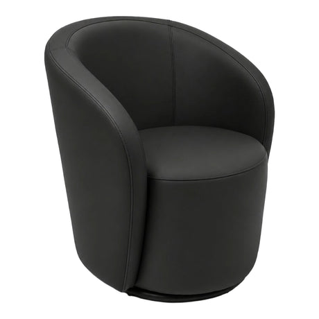 Fauteuil d'appoint pivotant en tissu et aspect cuir - Luka