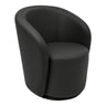 Fauteuil d'appoint pivotant en tissu et aspect cuir - Luka