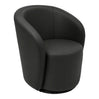 Fauteuil d'appoint pivotant en tissu et aspect cuir - Luka