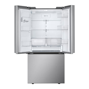 Réfrigérateur porte française 33 po à 3 portes Inox Distributeur à eau & machine à glaçons