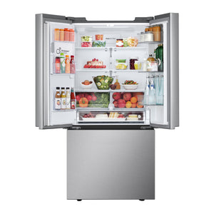 Réfrigérateur porte française 33 po à 3 portes Inox Distributeur à eau & machine à glaçons