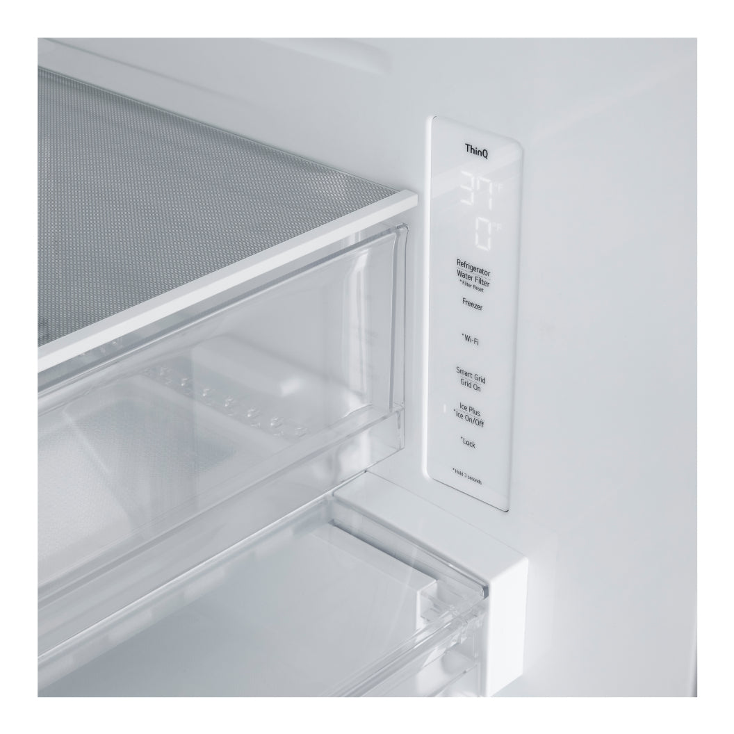 Réfrigérateur porte française 33 po à 3 portes Inox Distributeur à eau & machine à glaçons