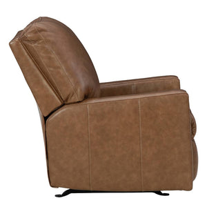 Fauteuil en cuir brun caramel berçant et inclinable - Bolsena