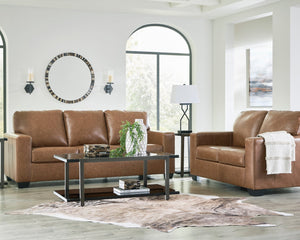 Sofa en cuir brun caramel - Bolsena