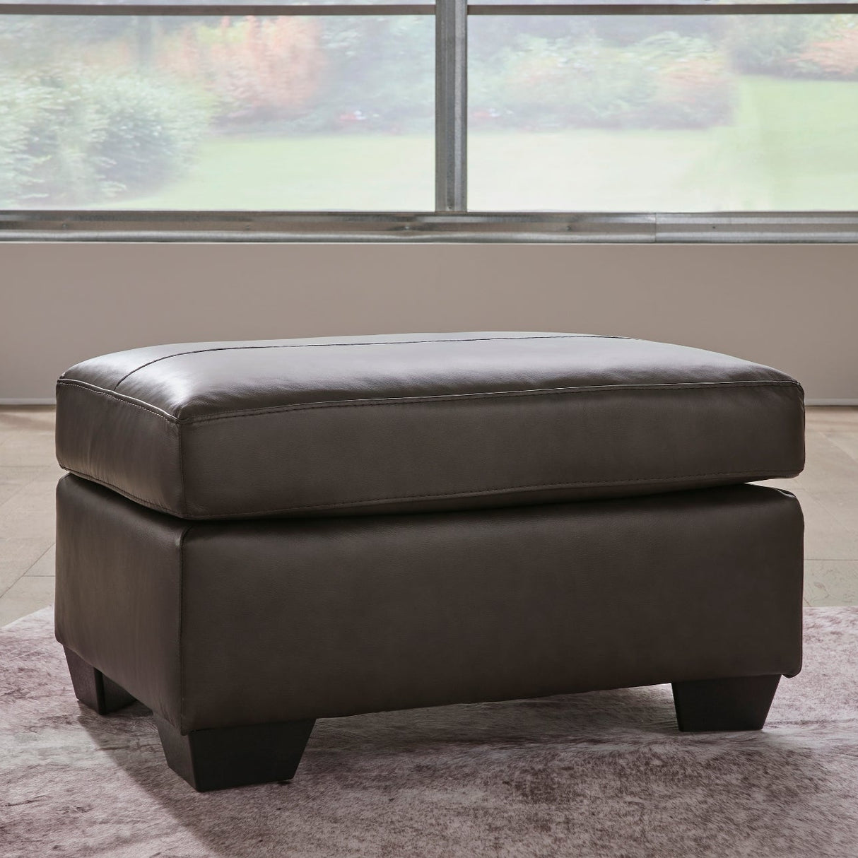 Ottoman en cuir noir - Belziani
