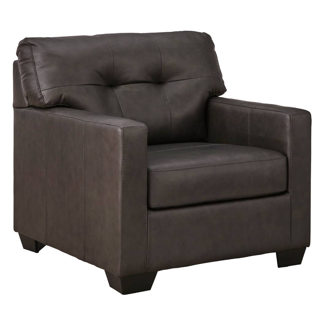 Fauteuil en cuir noir surdimensionné - Belziani